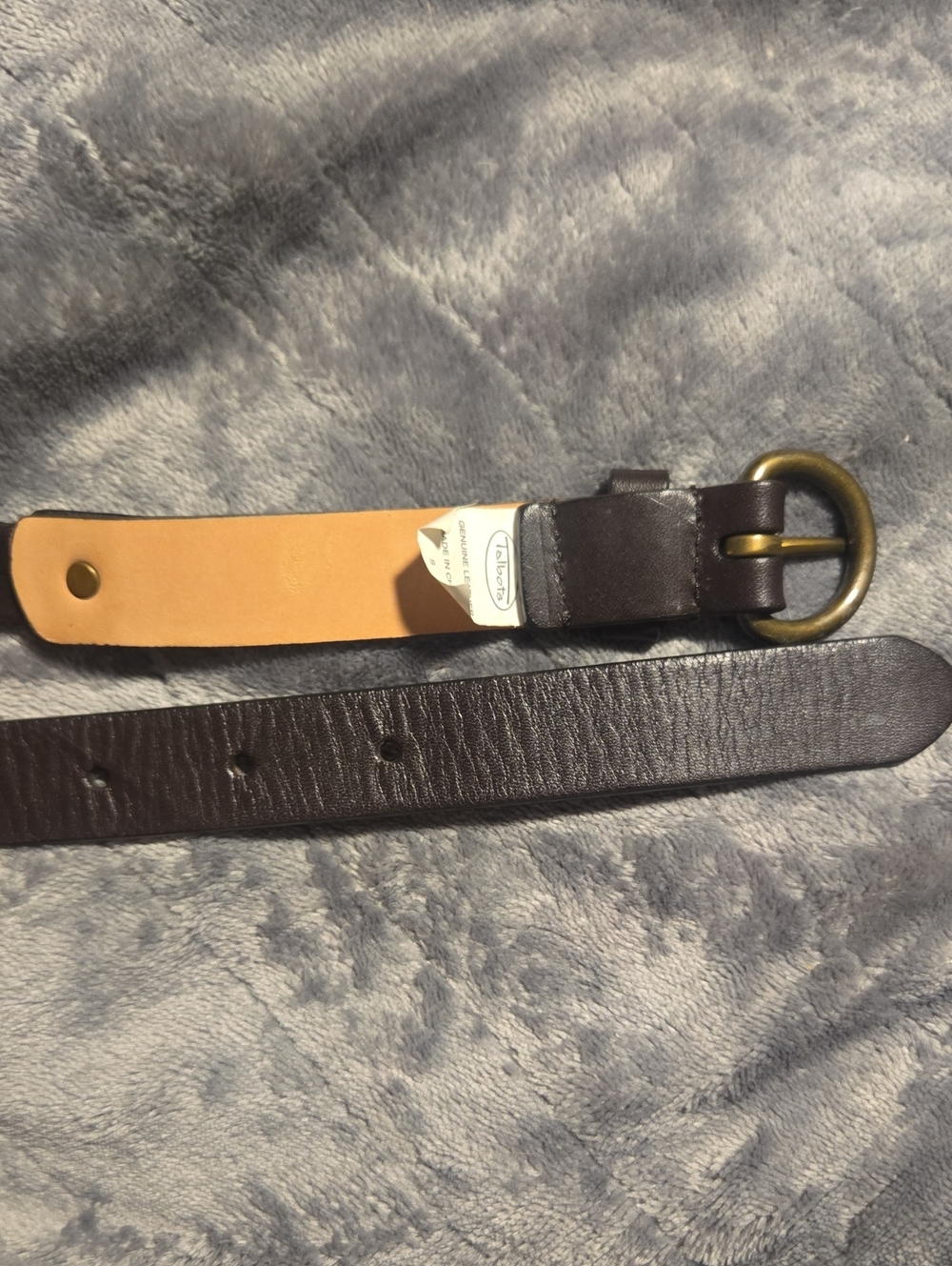 Talbots-Genuine Leather Btown/Chain Belt-Size Small - Picture 9 of 11